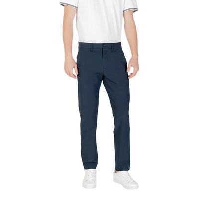 Hugo Boss Blue Polyester Skinny Pants