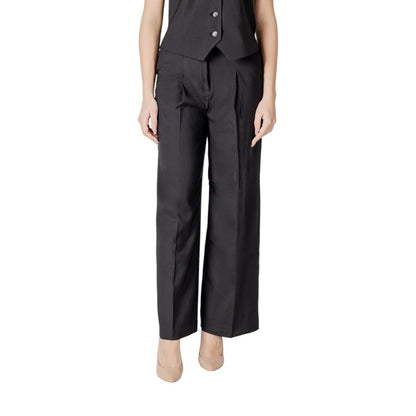 ICHI Black Polyester Pant