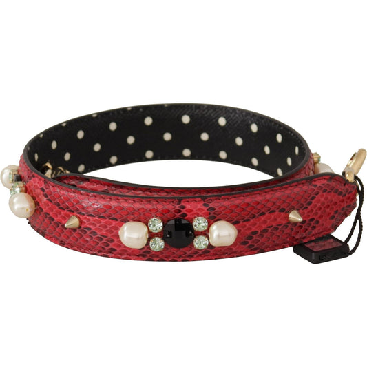 Dolce & GabbanaElegant Red Python Leather Shoulder StrapMcRichard Designer Brands£459.00
