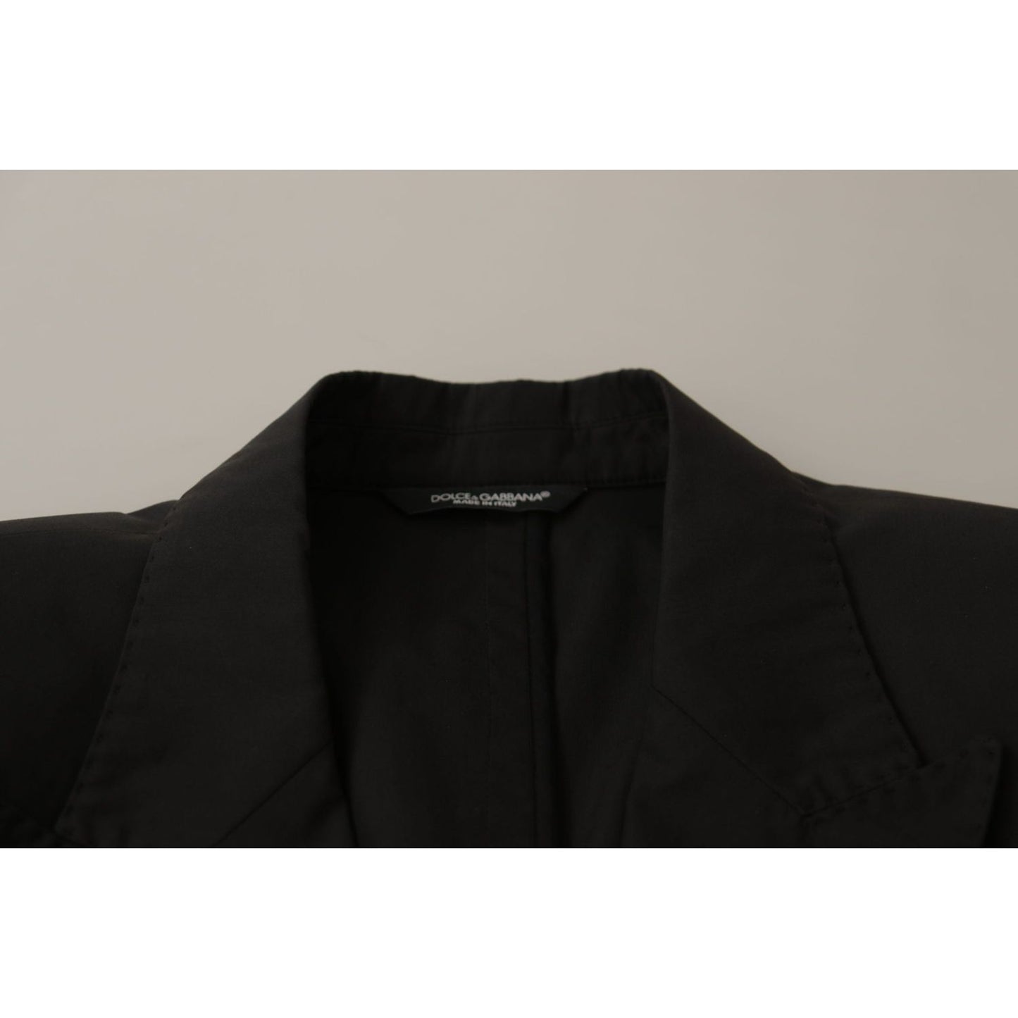 Dolce & Gabbana Elegant Taormina Black Cotton Blazer black-single-breasted-taormina-breasted-blazer