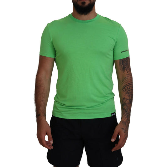 Dsquared² Green Modal Short Sleeves Crewneck T-shirt green-modal-short-sleeves-crewneck-t-shirt