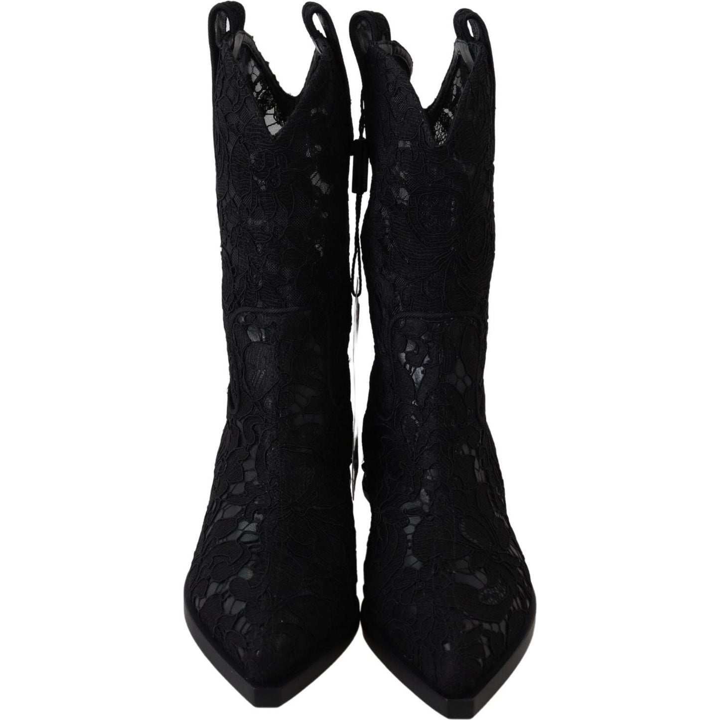 Dolce & GabbanaElegant Viscose Leather Ankle Boots with CrystalsMcRichard Designer Brands£709.00