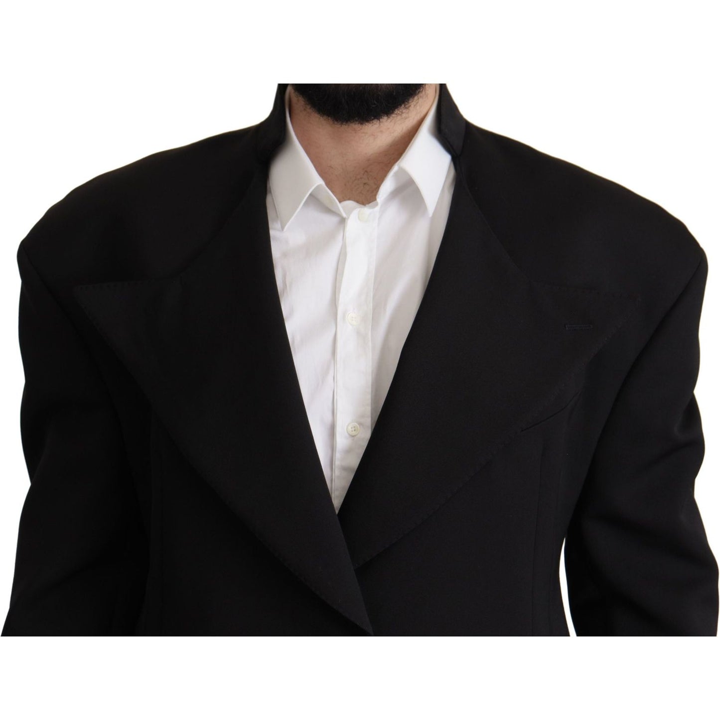 Dolce & Gabbana Elegant Single Breasted Wool Blazer black-wool-single-breasted-jacket-blazer