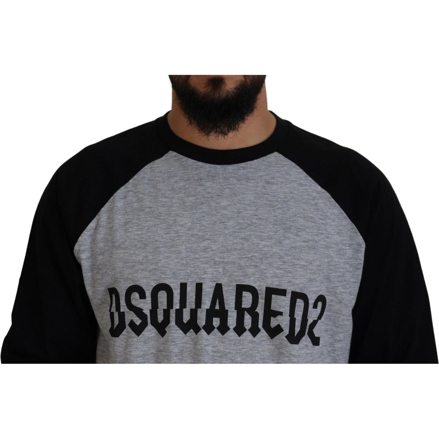 Dsquared² Two Tone Printed Long Sleeves Crew Neck T-shirt two-tone-printed-long-sleeves-crew-neck-t-shirt