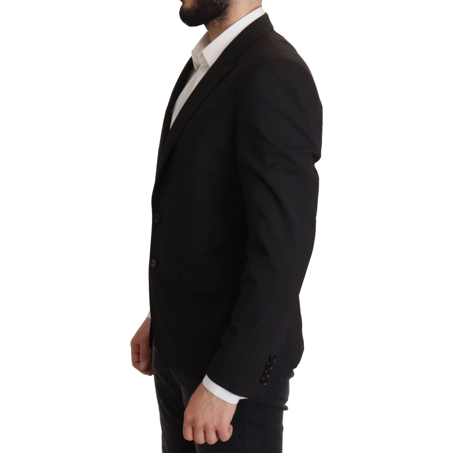 Dolce & Gabbana Elegant Slim Fit Black Blazer Jacket black-single-breasted-jacket-martini-blazer