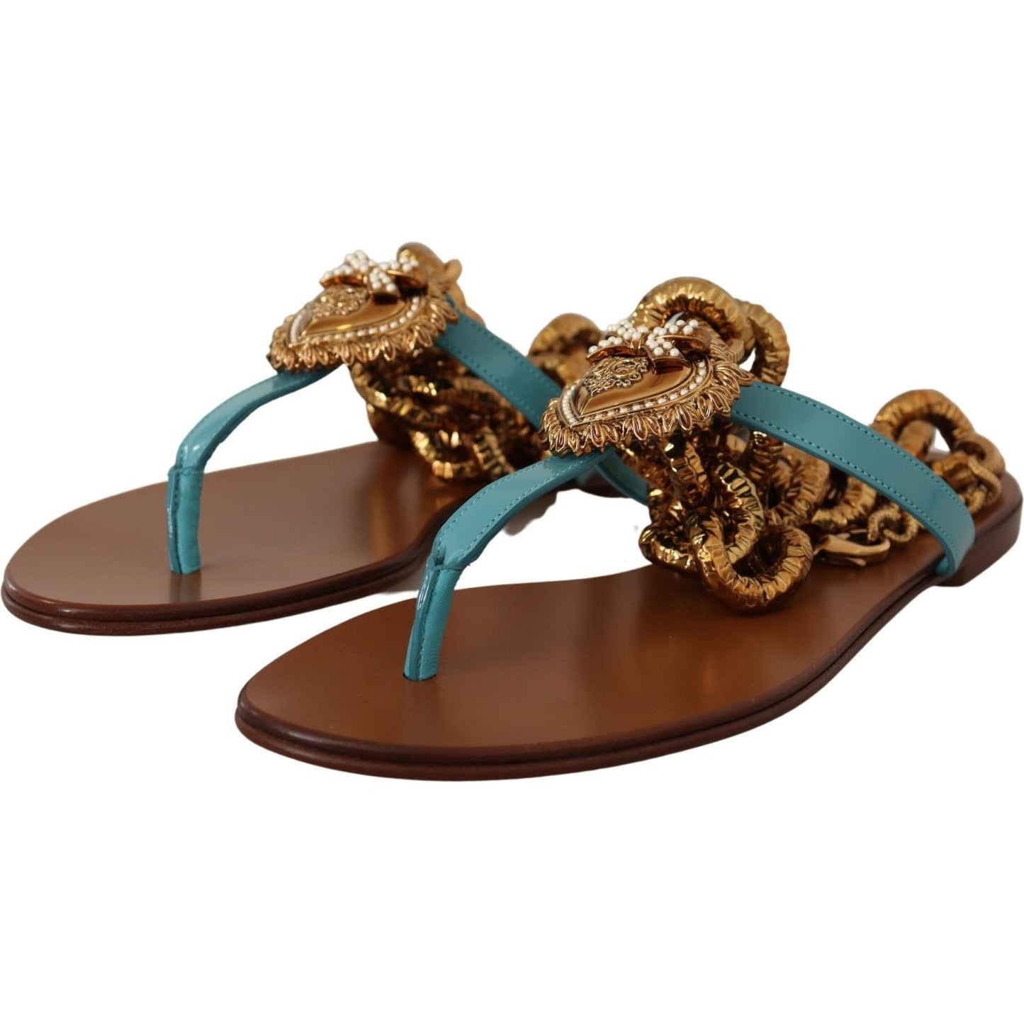 Chic Gladiator Flats with Heart Devotion Detail