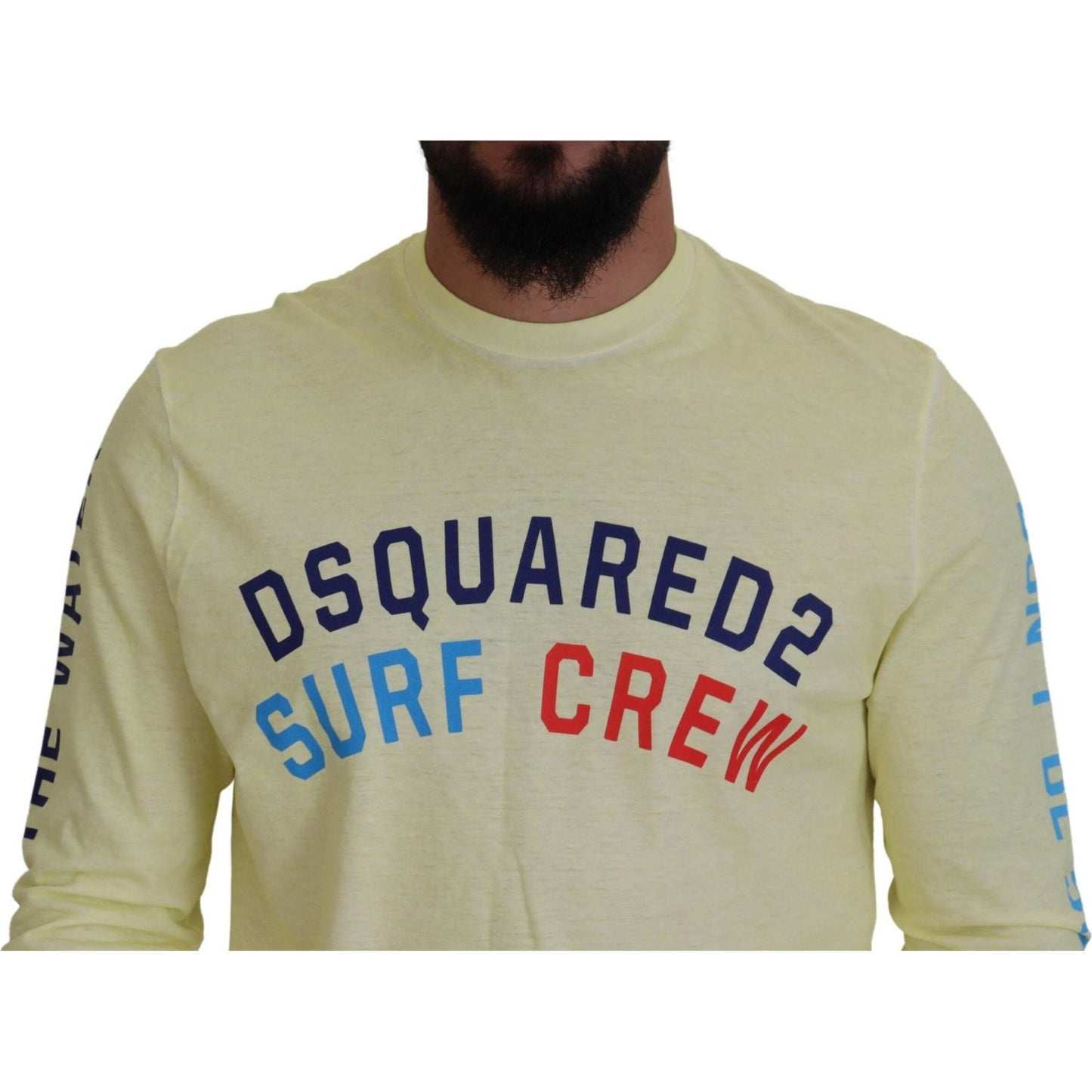 Dsquared² Yellow Colorful Print Long Sleeves Top T-shirt yellow-colorful-print-long-sleeves-top-t-shirt