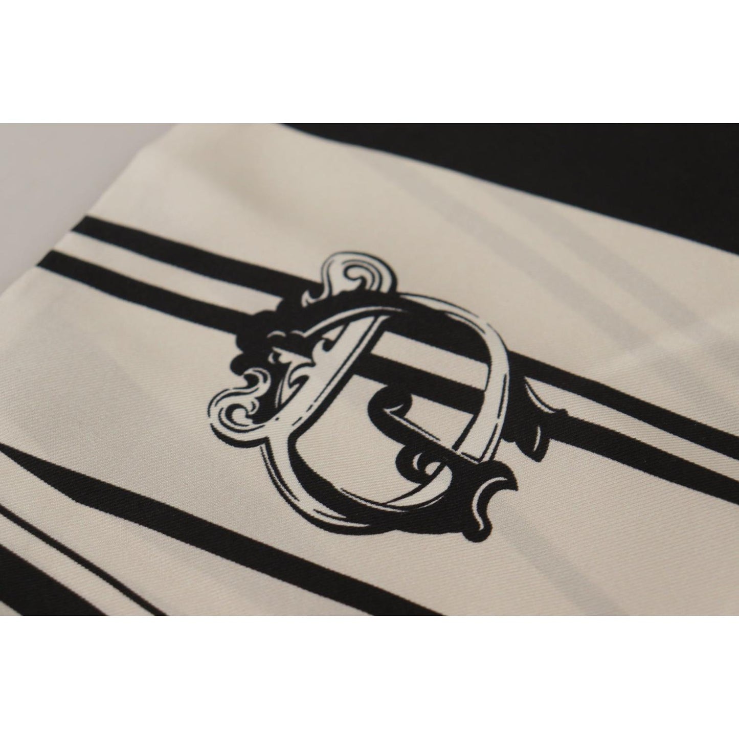 Dolce & Gabbana Elegant Silk Men's Scarf - Classic Black Stripe elegant-silk-mens-scarf-classic-black-stripe