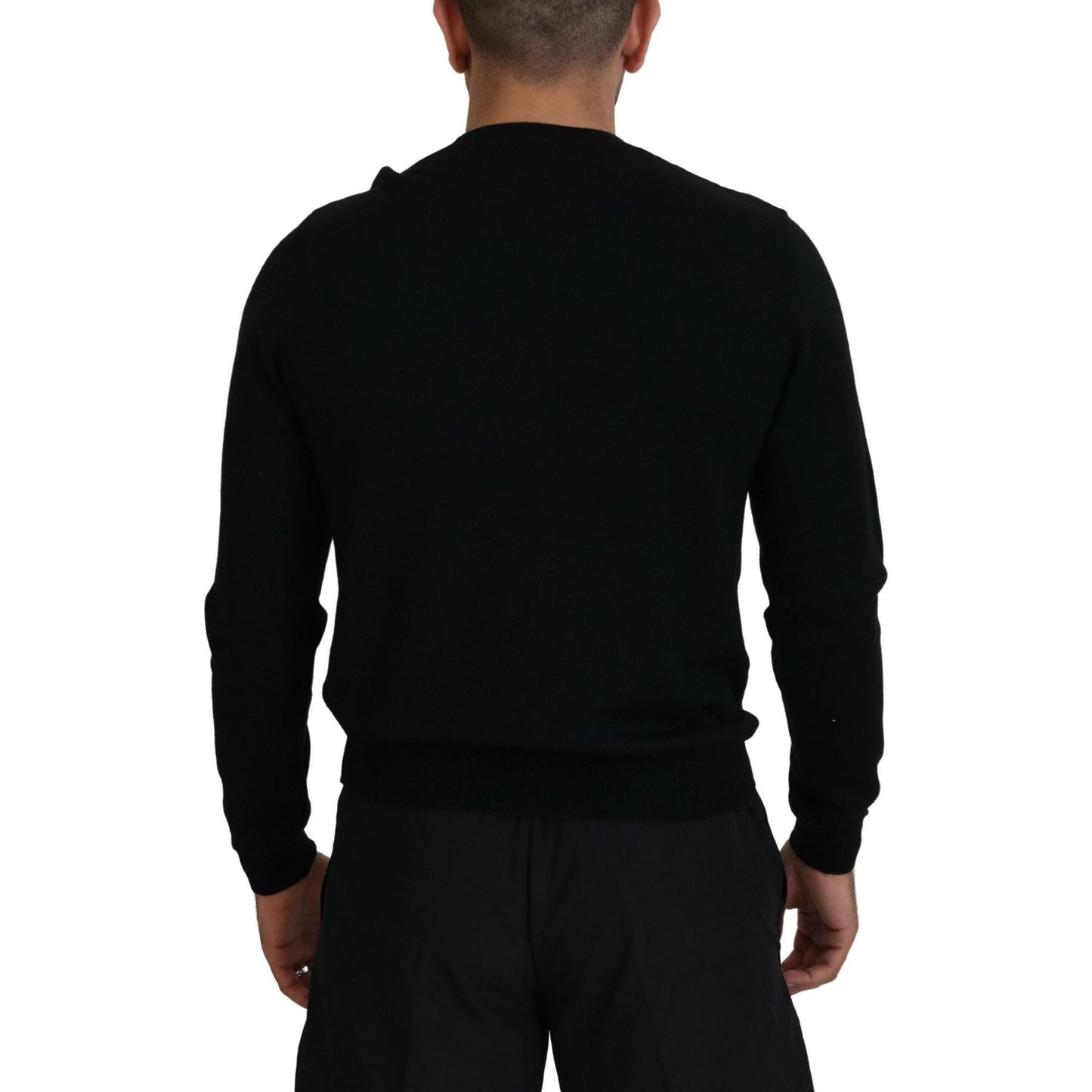 Dsquared² Black Logo Print Long Sleeves Men Pullover Sweater black-logo-print-long-sleeves-men-pullover-sweater-1