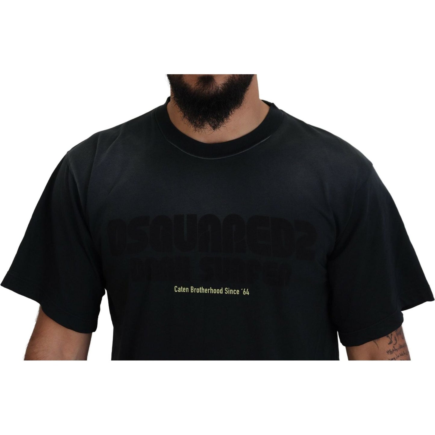 Dsquared² Black Cotton Short Sleeves Crewneck T-shirt black-cotton-short-sleeves-crewneck-t-shirt