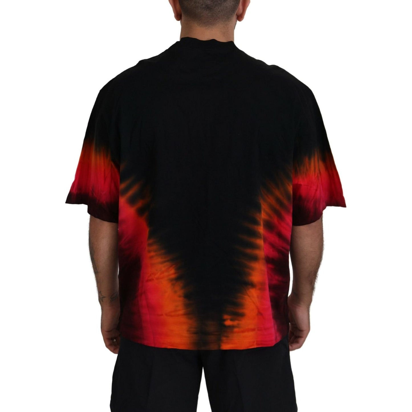 Dsquared² Black Orange Cotton Short Sleeves Crewneck T-shirt black-orange-cotton-short-sleeves-crewneck-t-shirt