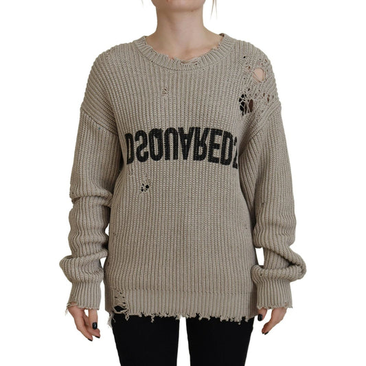 Dsquared²Beige Cotton Knitted Crewneck Pullover SweaterMcRichard Designer Brands£599.00