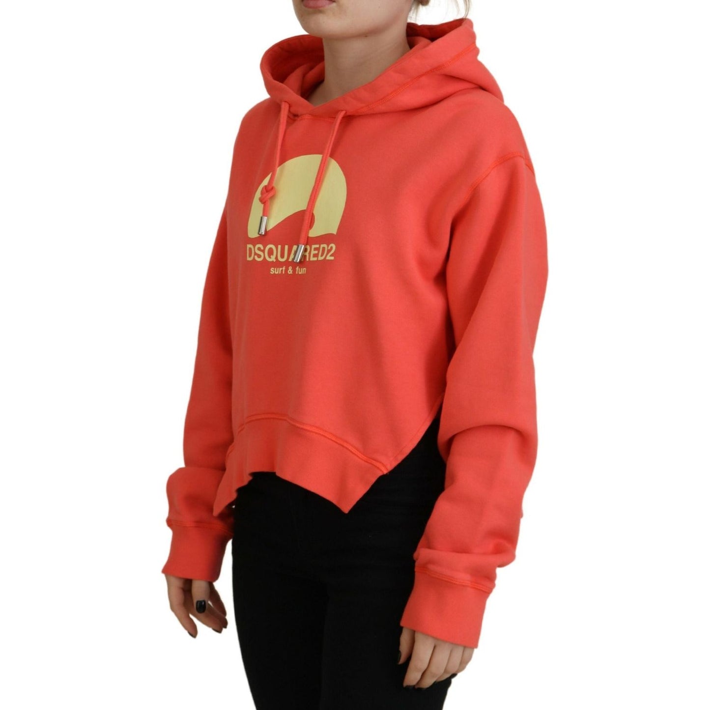 Dsquared² Pink Logo Print Cotton Hoodie Sweatshirt Sweater pink-logo-print-cotton-hoodie-sweatshirt-sweater-1