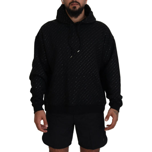 Dsquared²Black Cotton Hooded Printed Men Pullover SweaterMcRichard Designer Brands£549.00