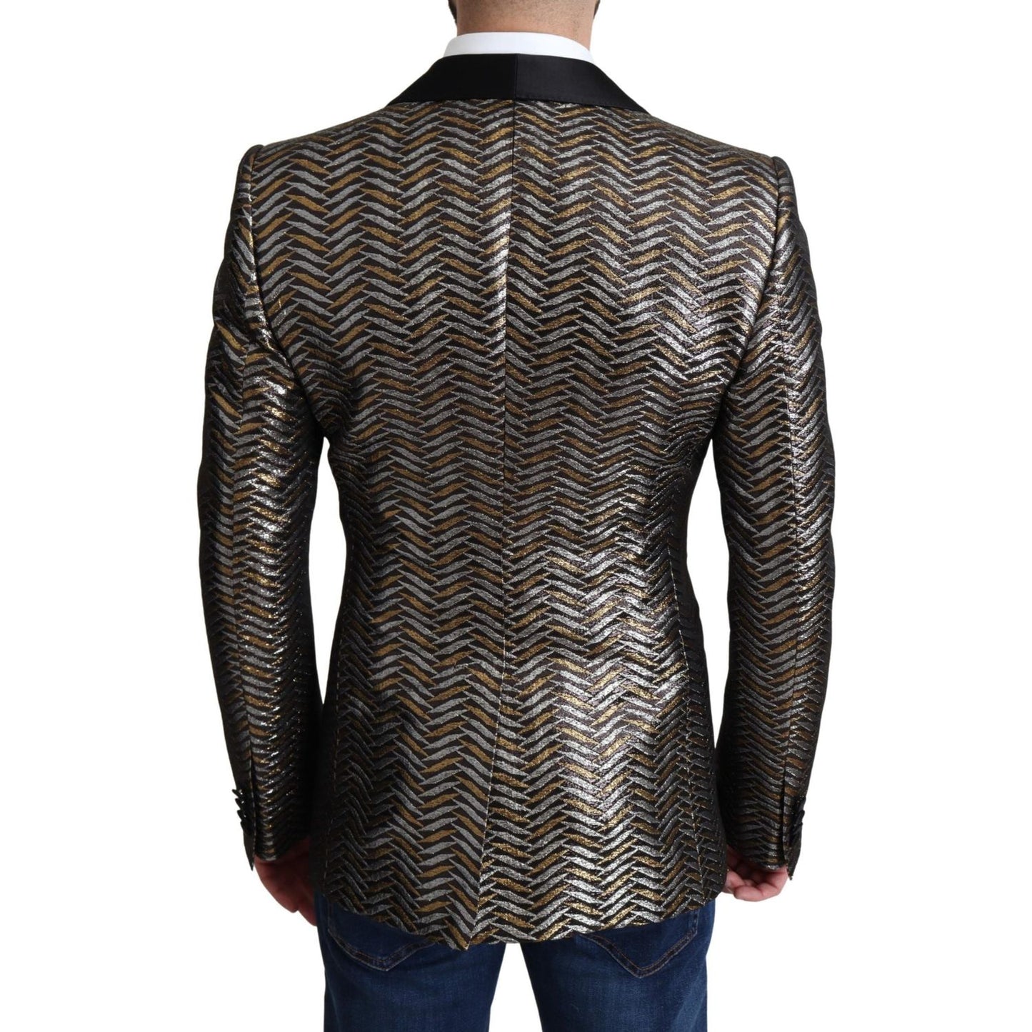 Dolce & GabbanaElegant Metallic Jacquard Slim Blazer JacketMcRichard Designer Brands£1109.00