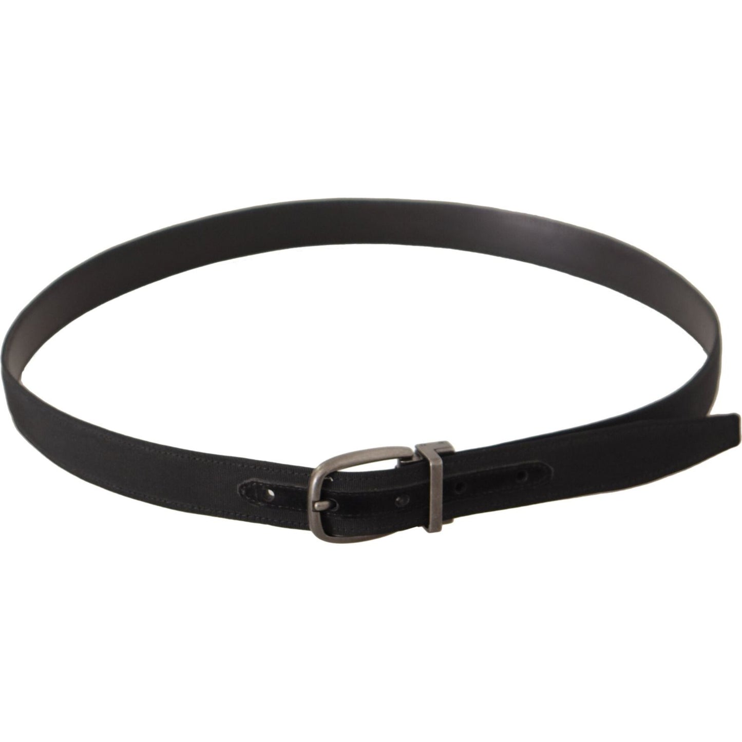 Dolce & Gabbana Elegant Black Leather Gents Belt black-suede-leather-silver-metal-buckle-belt IMG_0420-scaled-53e3d802-316.jpg
