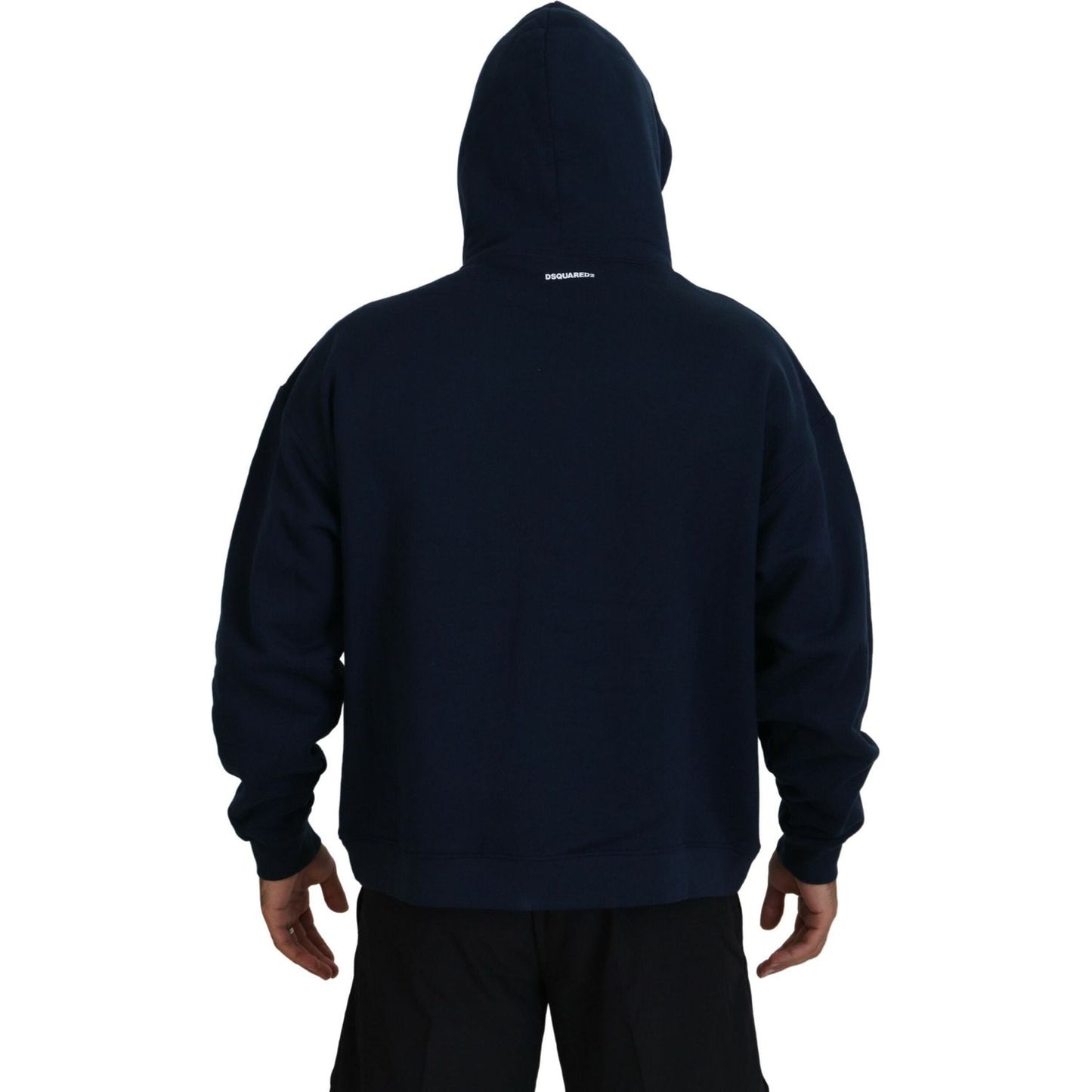 Dsquared² Blue Cotton Hooded Full Zip Men Jacket Sweater blue-cotton-hooded-full-zip-men-jacket-sweater