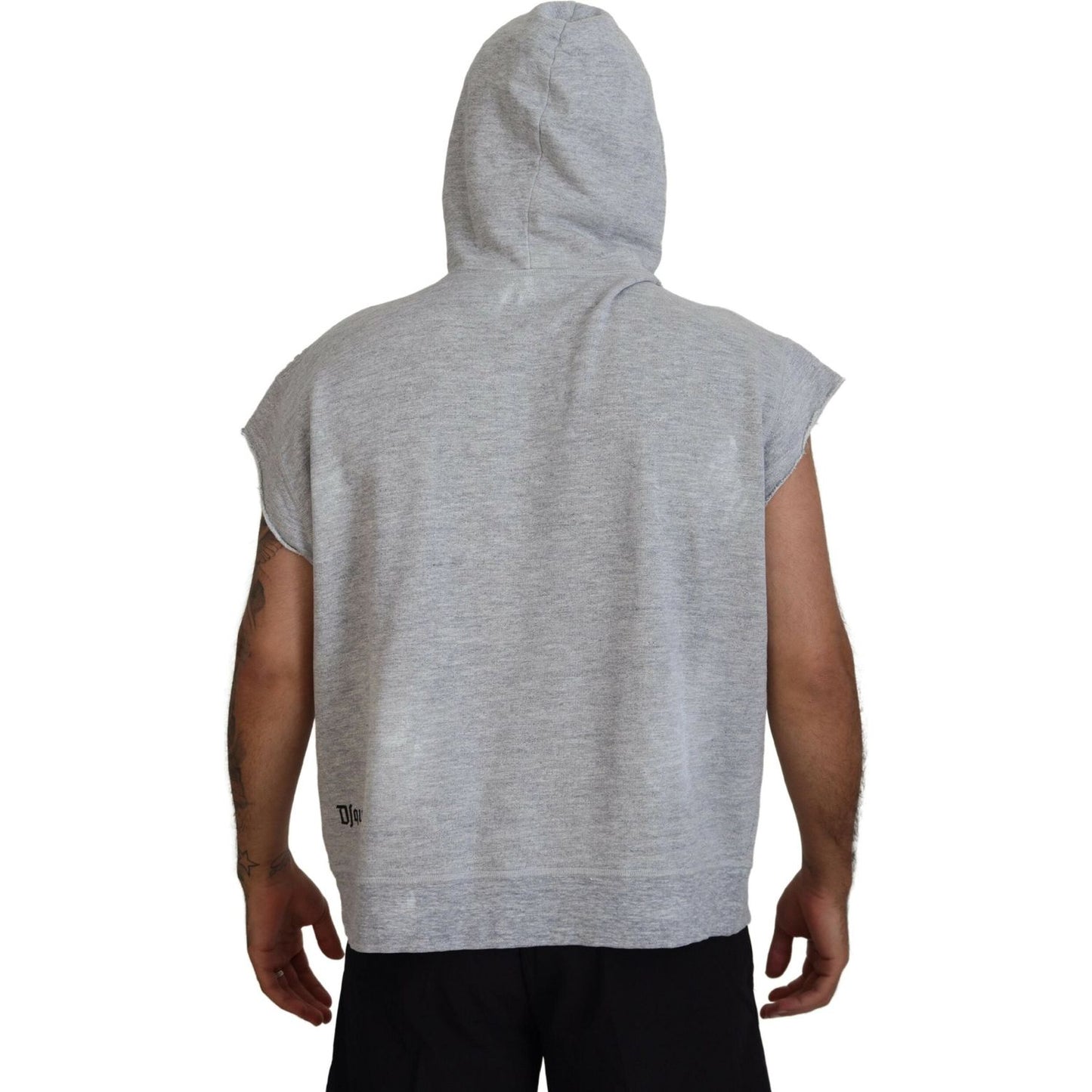 Dsquared² Light Gray Cotton Short Sleeves Hooded T-shirt light-gray-cotton-short-sleeves-hooded-t-shirt