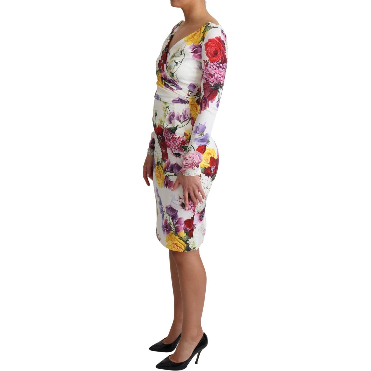 Dolce & Gabbana Elegant Floral Sheath Silk Dress elegant-floral-sheath-silk-dress