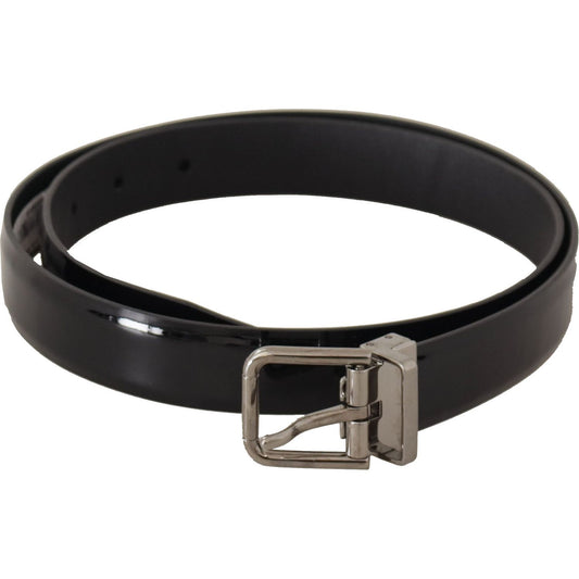 Dolce & Gabbana Elegant Black Leather Belt with Metal Buckle black-calf-leather-silver-tone-metal-buckle-belt-6 IMG_0657-scaled-df603c2c-a3c.jpg