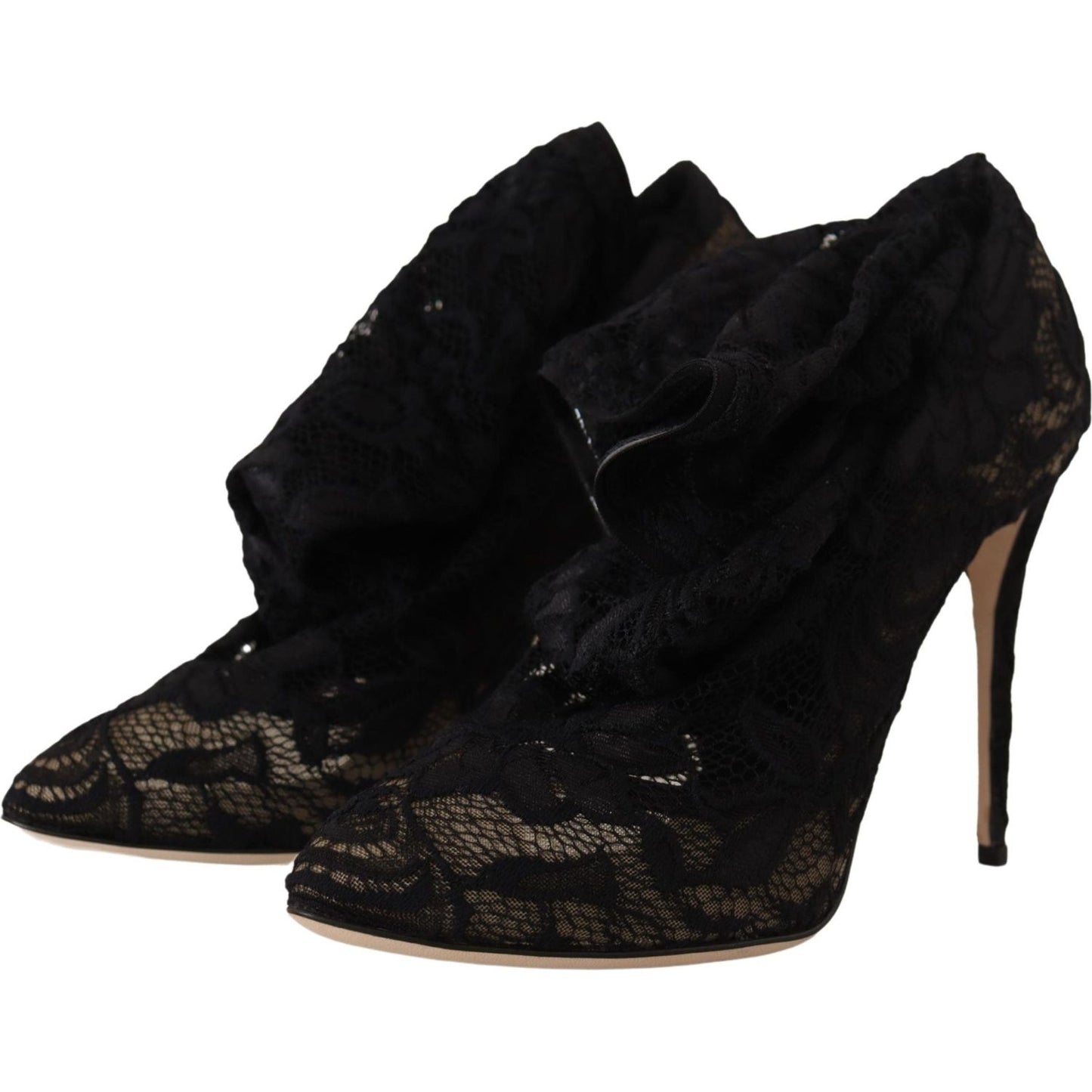 Dolce & Gabbana Elegant Stretch Sock Boots in Black black-stretch-socks-taormina-lace-boots