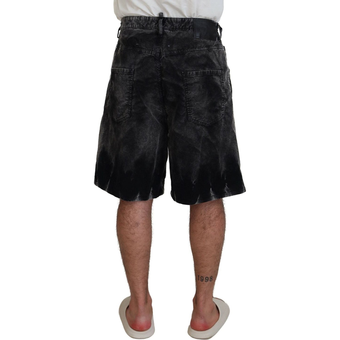 Dsquared² Gray Cotton Corduroy Bermuda Shorts gray-cotton-corduroy-bermuda-shorts