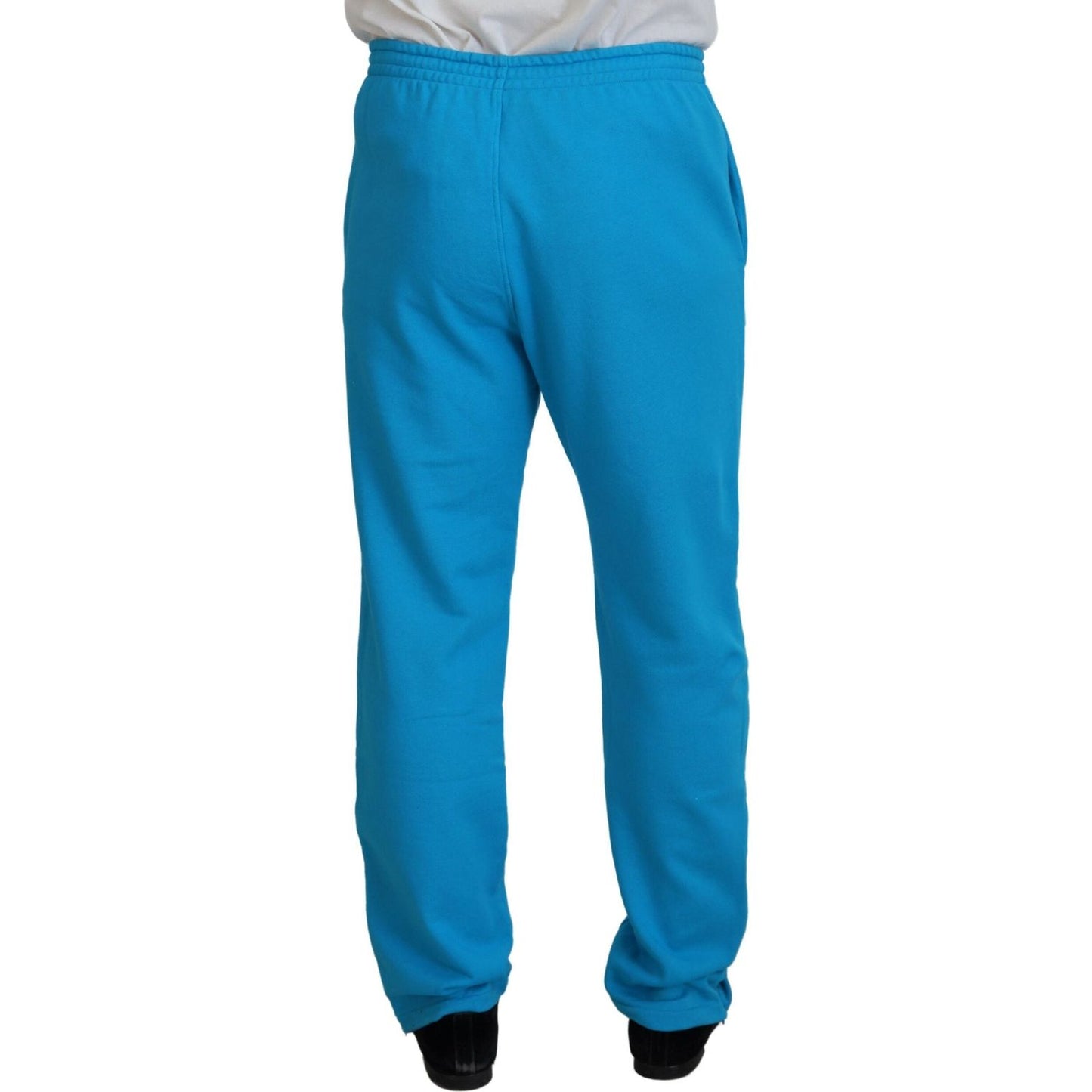 Dsquared² Light Blue Cotton Logo Print Casual Pants light-blue-cotton-logo-print-casual-pants