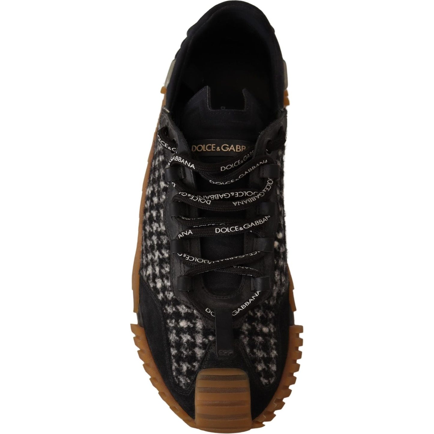 Dolce & Gabbana Elegant Textured NS1 Sneaker Charisma black-white-fabric-lace-up-ns1-sneakers