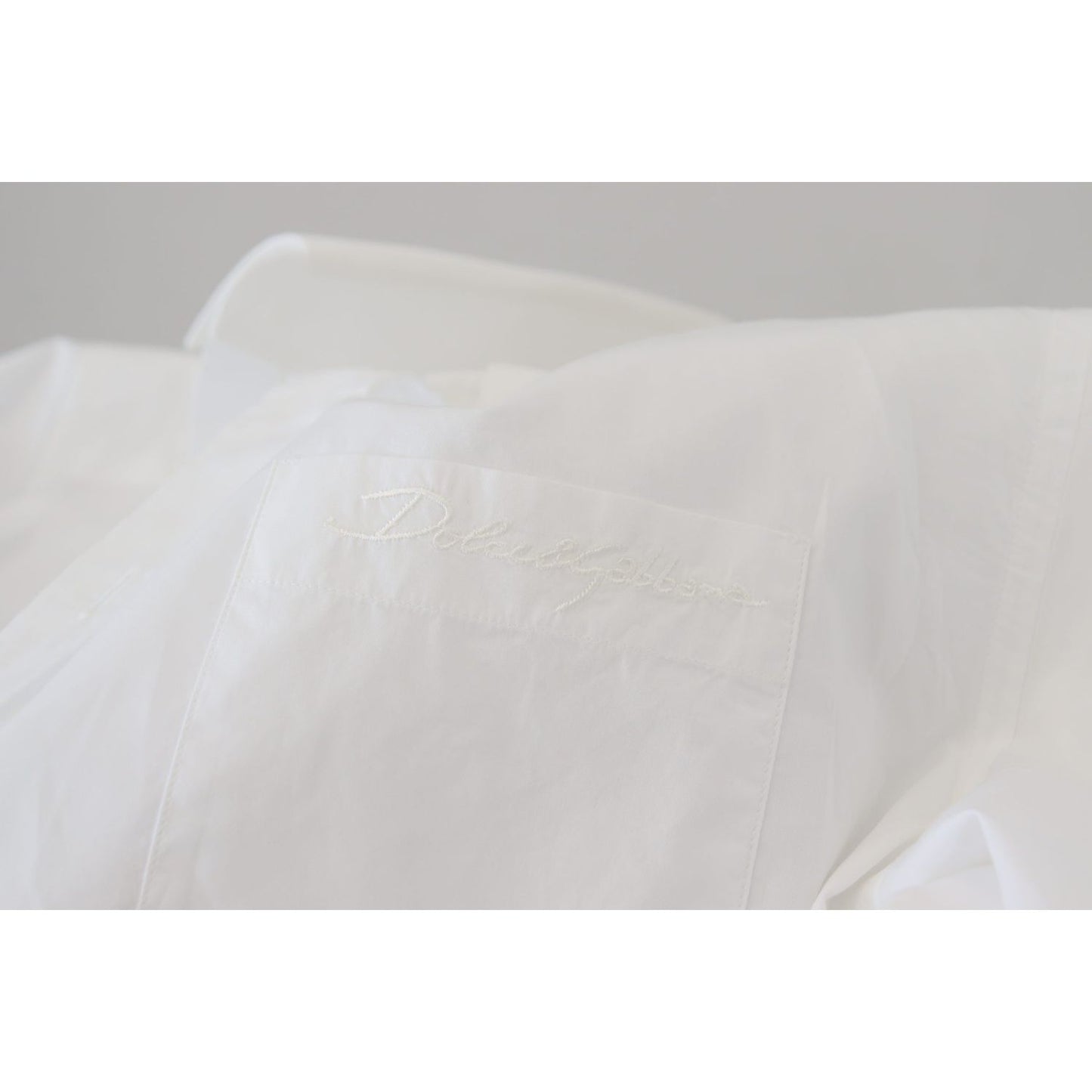 Dolce & Gabbana Elegant White Slim Fit Dress Shirt white-cotton-slim-fit-formal-dress-gold-shirt-4