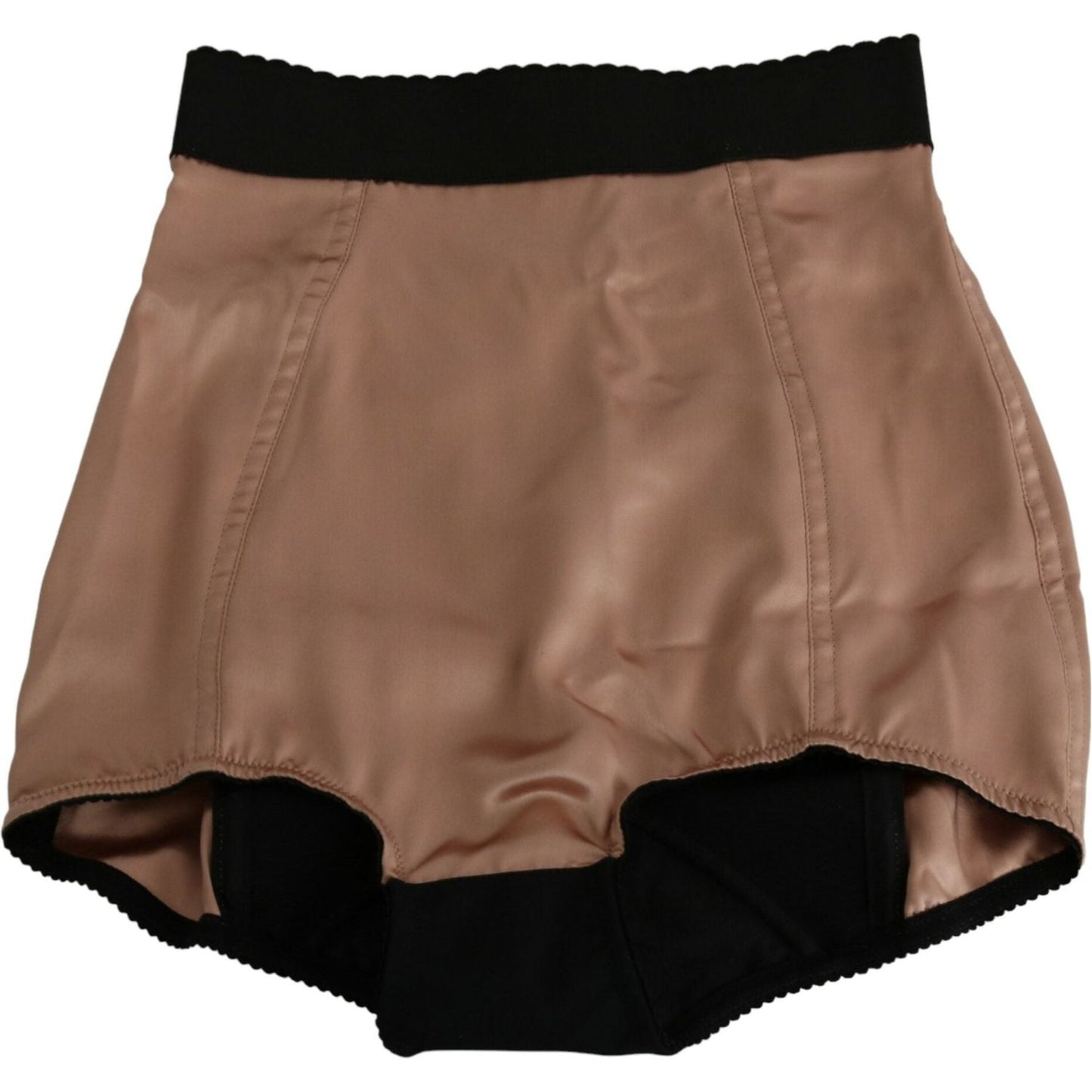 Dolce & Gabbana Silk High Waist Mini Hot Pants beige-silk-high-waist-mini-hot-pants-shorts