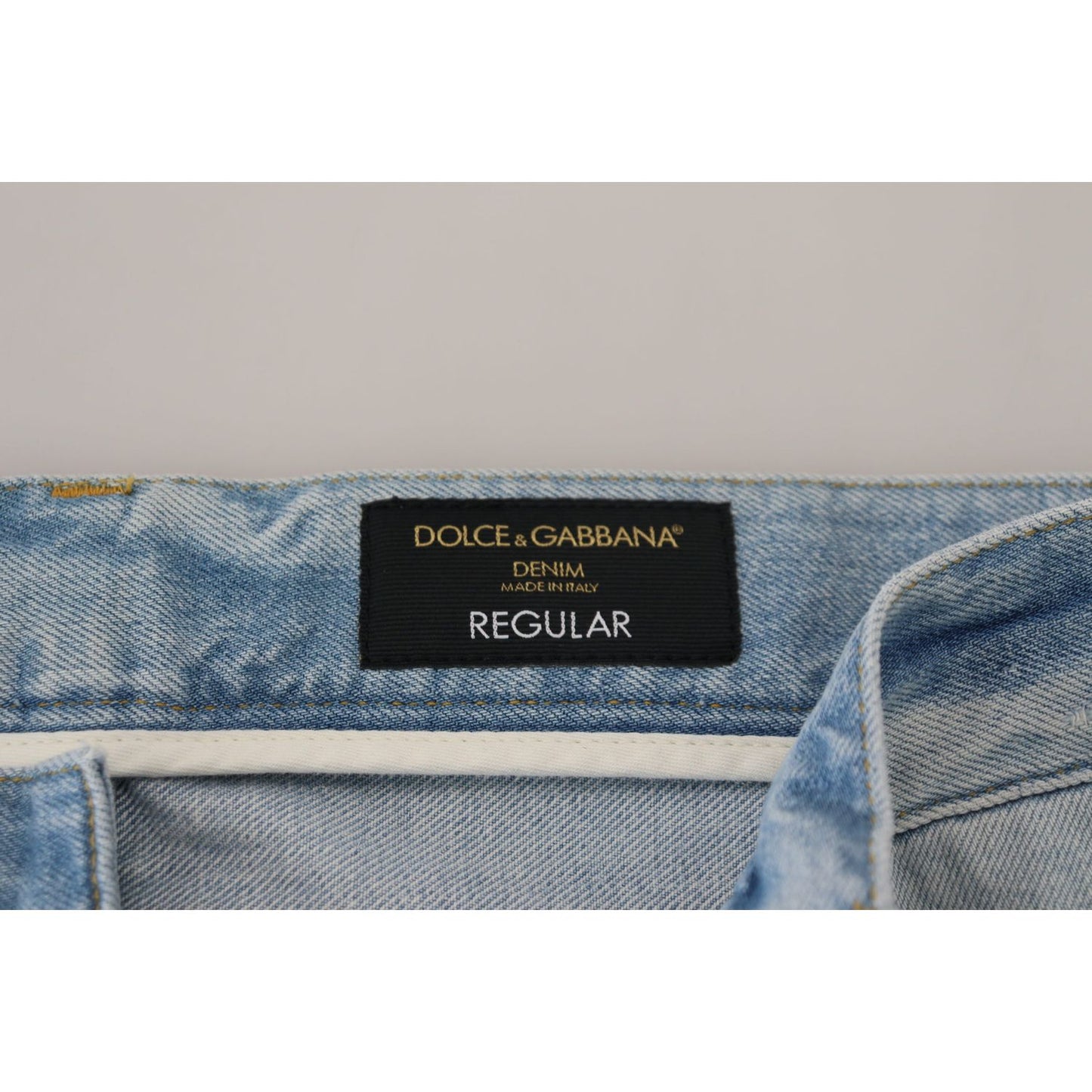 Dolce & Gabbana Elegant Light Blue Denim Pants light-blue-cotton-tattered-casual-denim-jeans