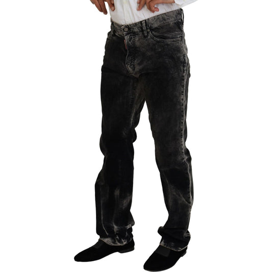 Dsquared² Gray Cotton Corduroy Straight Fit Men Denim Jeans gray-cotton-corduroy-straight-fit-men-denim-jeans