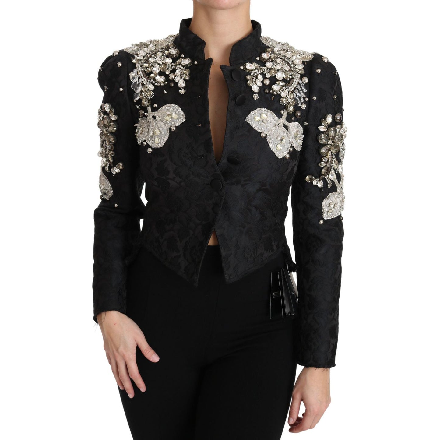 Dolce & Gabbana Elegant Black Silver Baroque Jacket elegant-black-silver-baroque-jacket
