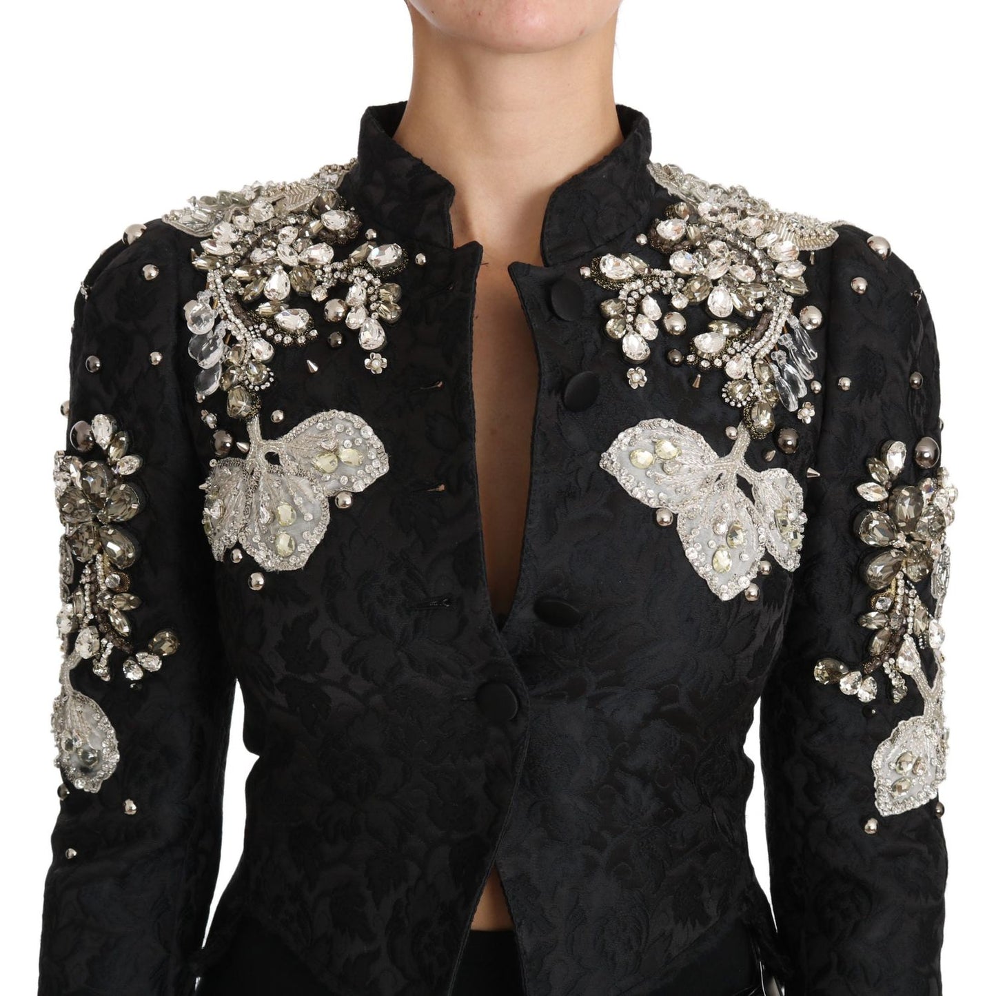 Dolce & Gabbana Elegant Black Silver Baroque Jacket elegant-black-silver-baroque-jacket