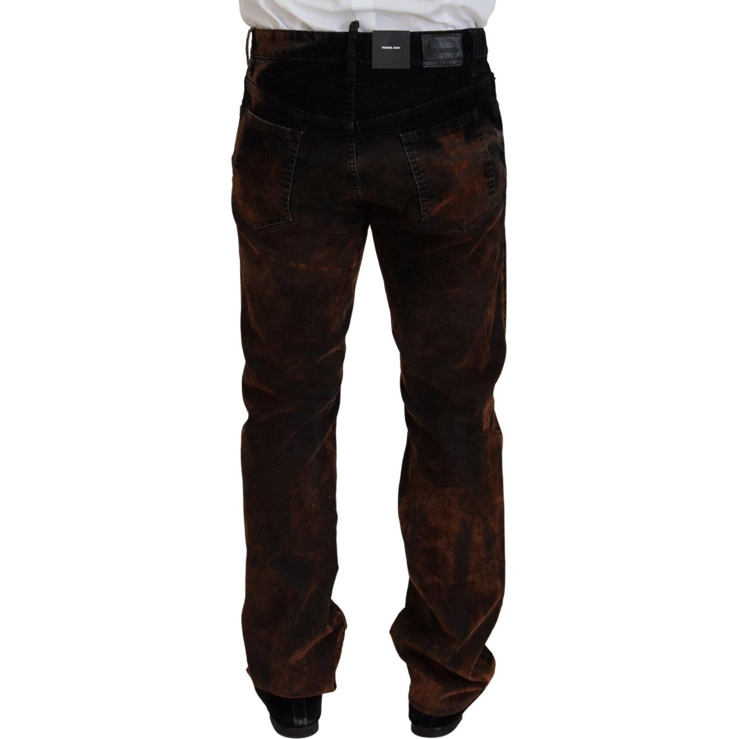 Dsquared² Brown Washed Cotton Straight Fit Casual Denim Jeans brown-washed-cotton-straight-fit-casual-denim-jeans