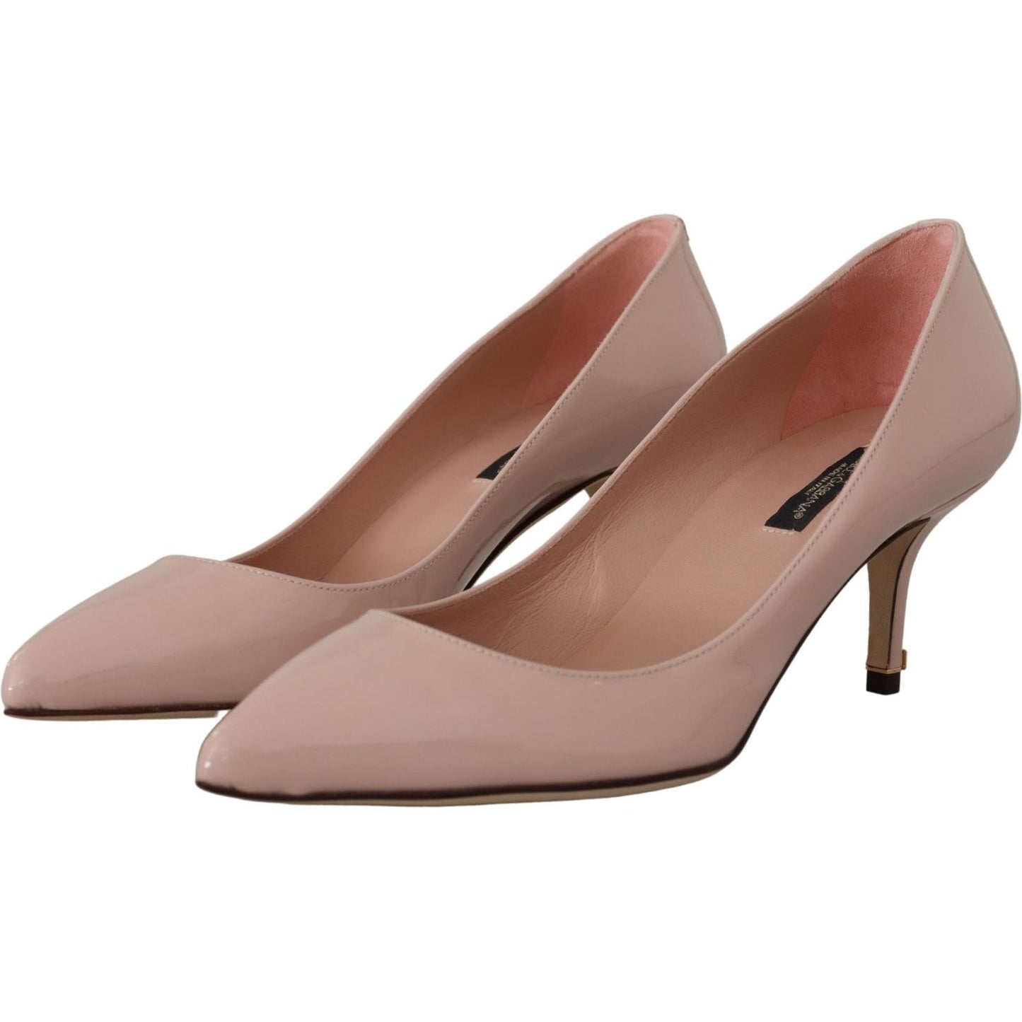 Dolce & Gabbana Elegant Patent Leather Heels in Pink pink-patent-leather-kitten-heels-pumps-shoes