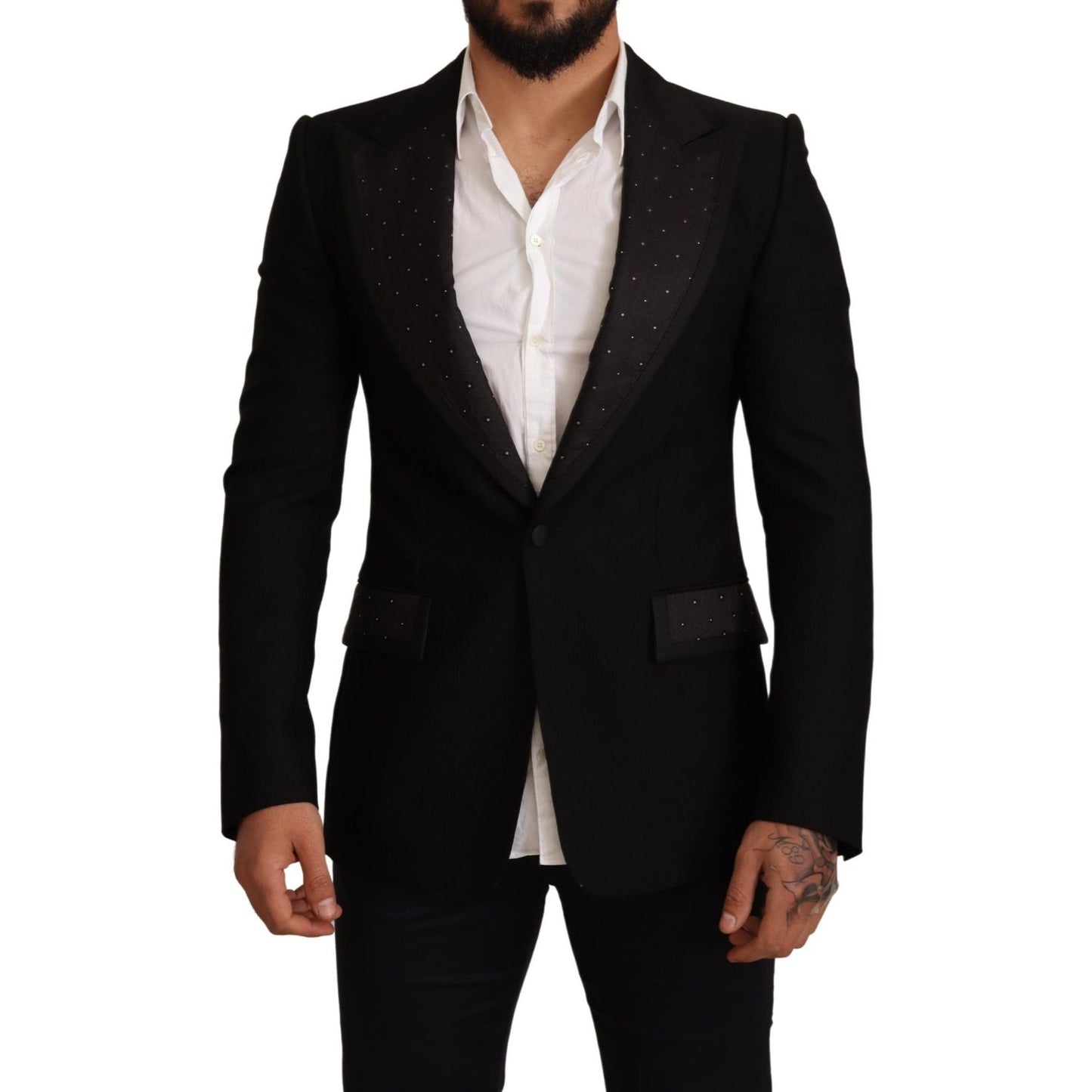 Dolce & Gabbana Elegant Slim Fit Black Blazer Jacket elegant-slim-fit-black-blazer-jacket