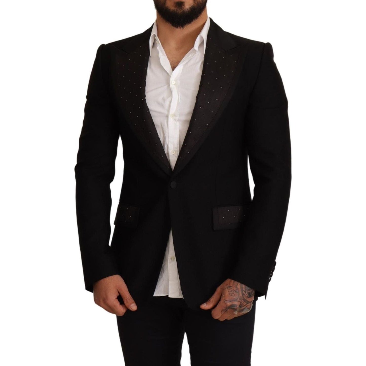 Dolce & Gabbana Elegant Slim Fit Black Blazer Jacket elegant-slim-fit-black-blazer-jacket