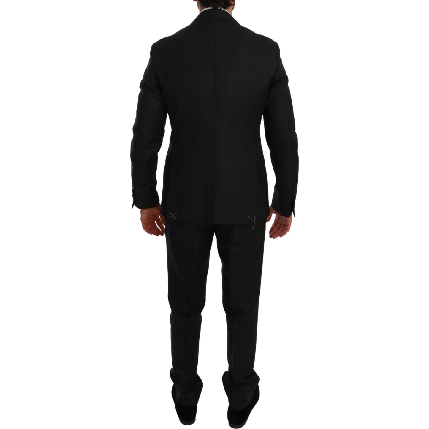 Elegant Black Crystal-Embellished Two-Piece Suit