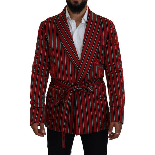 Dolce & GabbanaElegant Red Striped Long Robe Luxury WearMcRichard Designer Brands£1529.00