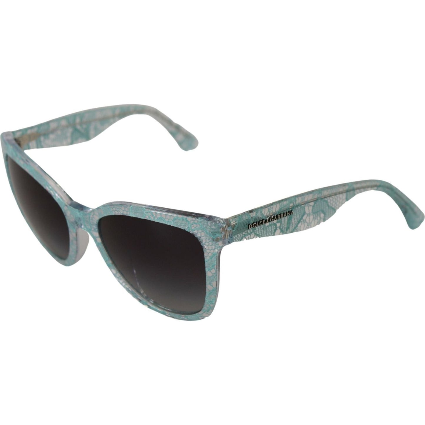 Dolce & Gabbana Elegant Blue Lace Detail Sunglasses blue-dg4190-lace-crystal-acetate-butterfly-sunglasses