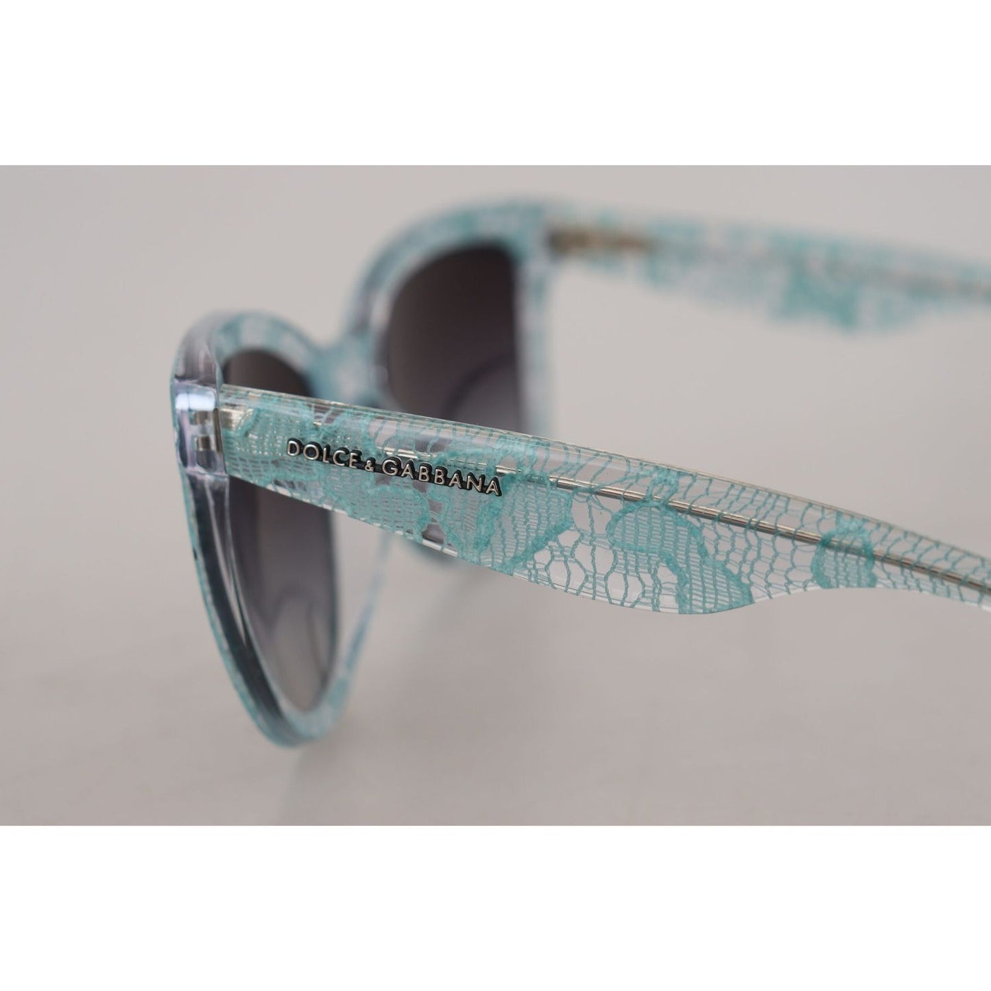 Dolce & Gabbana Elegant Blue Lace Detail Sunglasses blue-dg4190-lace-crystal-acetate-butterfly-sunglasses