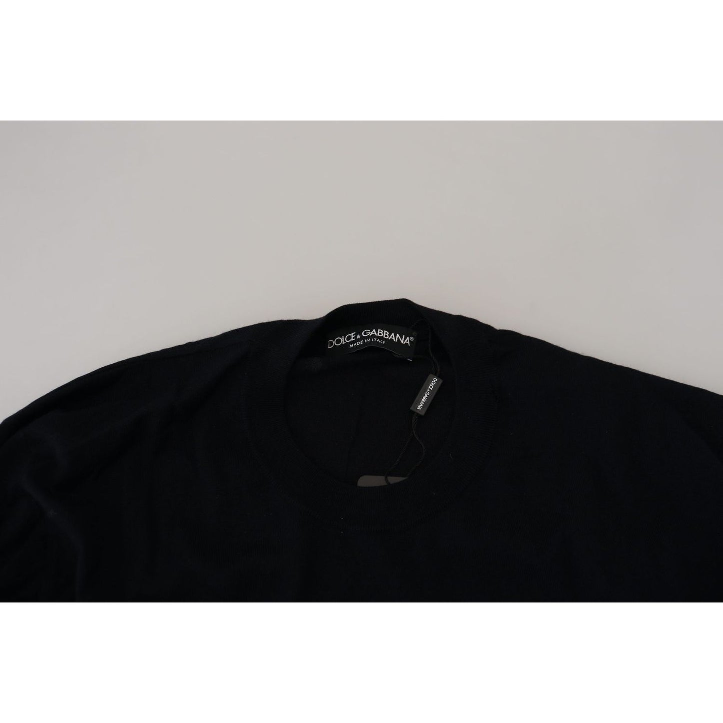 Dolce & Gabbana Elegant Black Virgin Wool Pullover Sweater black-virgin-wool-crewneck-pullover-sweater
