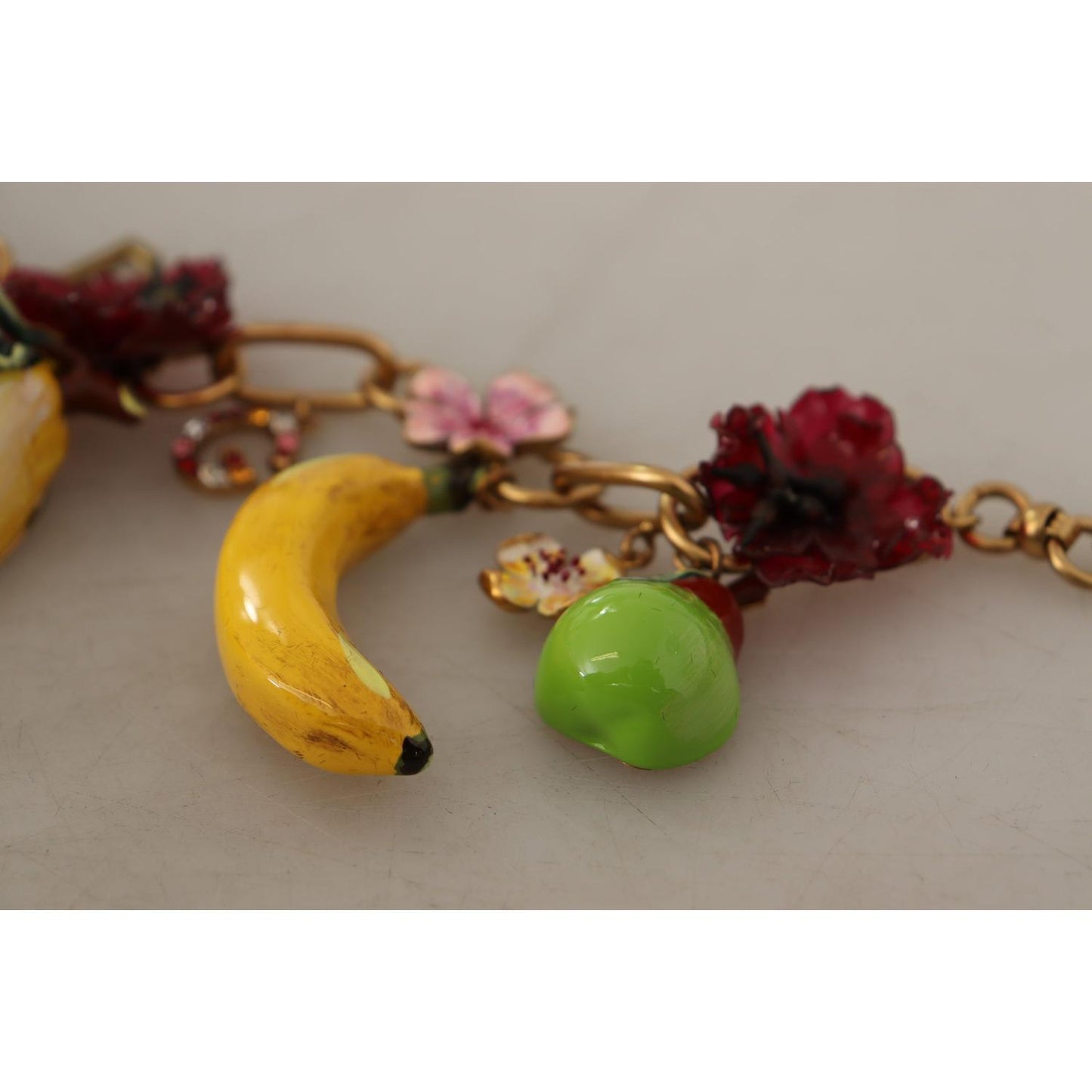 Dolce & Gabbana Chic Gold Statement Sicily Fruit Necklace WOMAN NECKLACE gold-brass-sicily-fruits-roses-statement-necklace