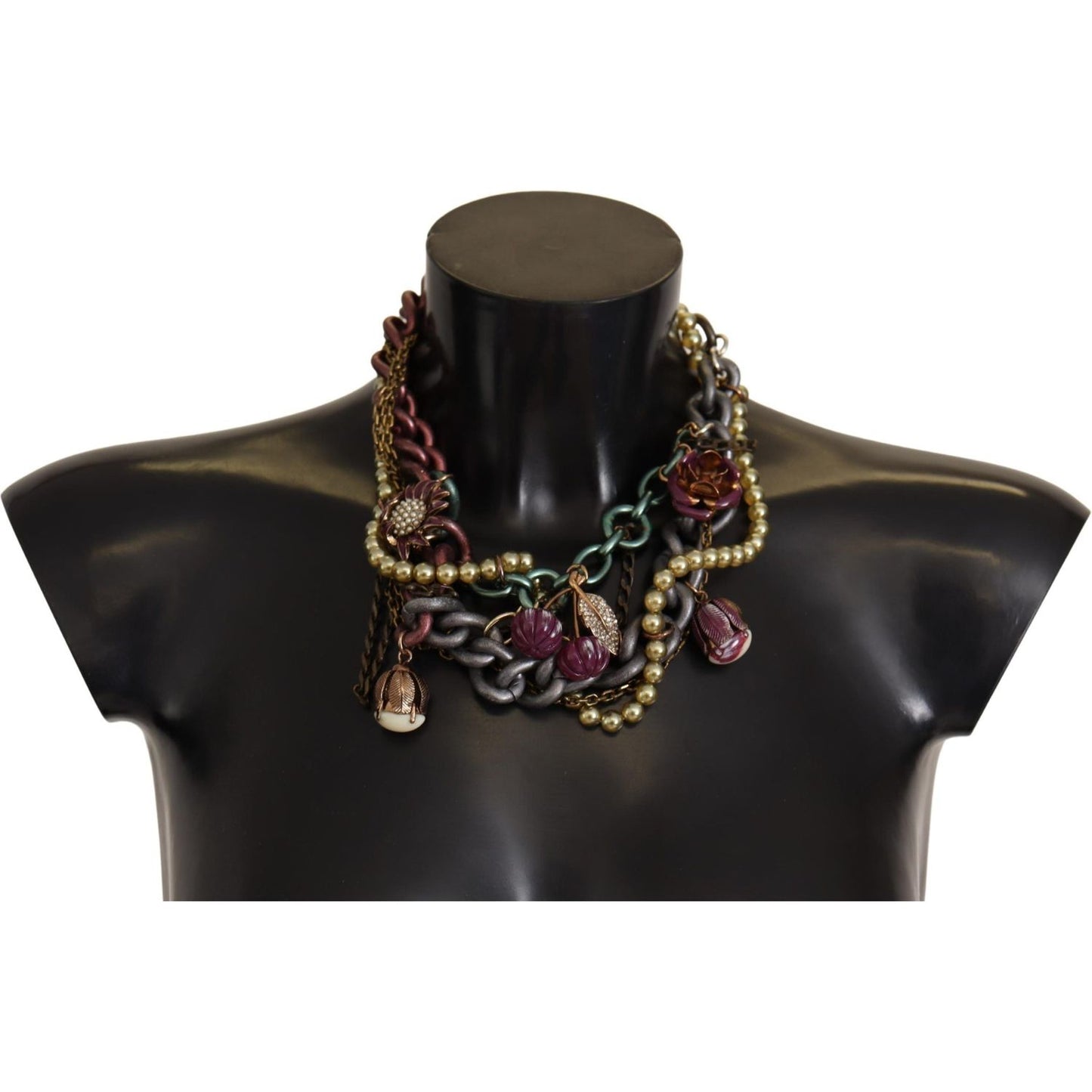 Dolce & Gabbana Sicilian Elegance Gold-Tone Statement Necklace WOMAN NECKLACE gold-brass-sicily-floral-crystal-statement-necklace