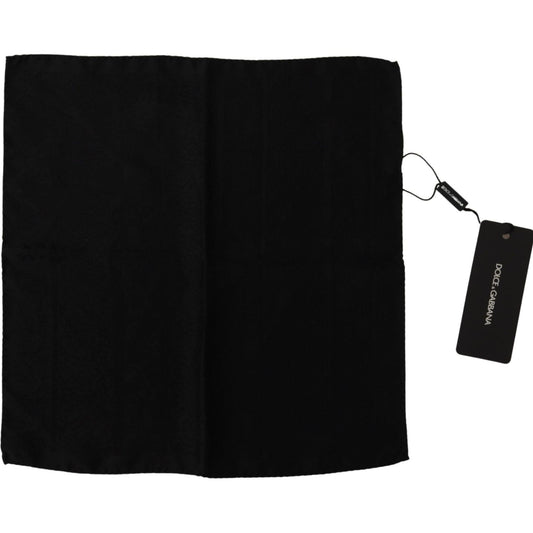 Dolce & Gabbana Elegant Silk Men's Square Scarf Wrap black-flora-design-mens-square-handkerchief-scarf