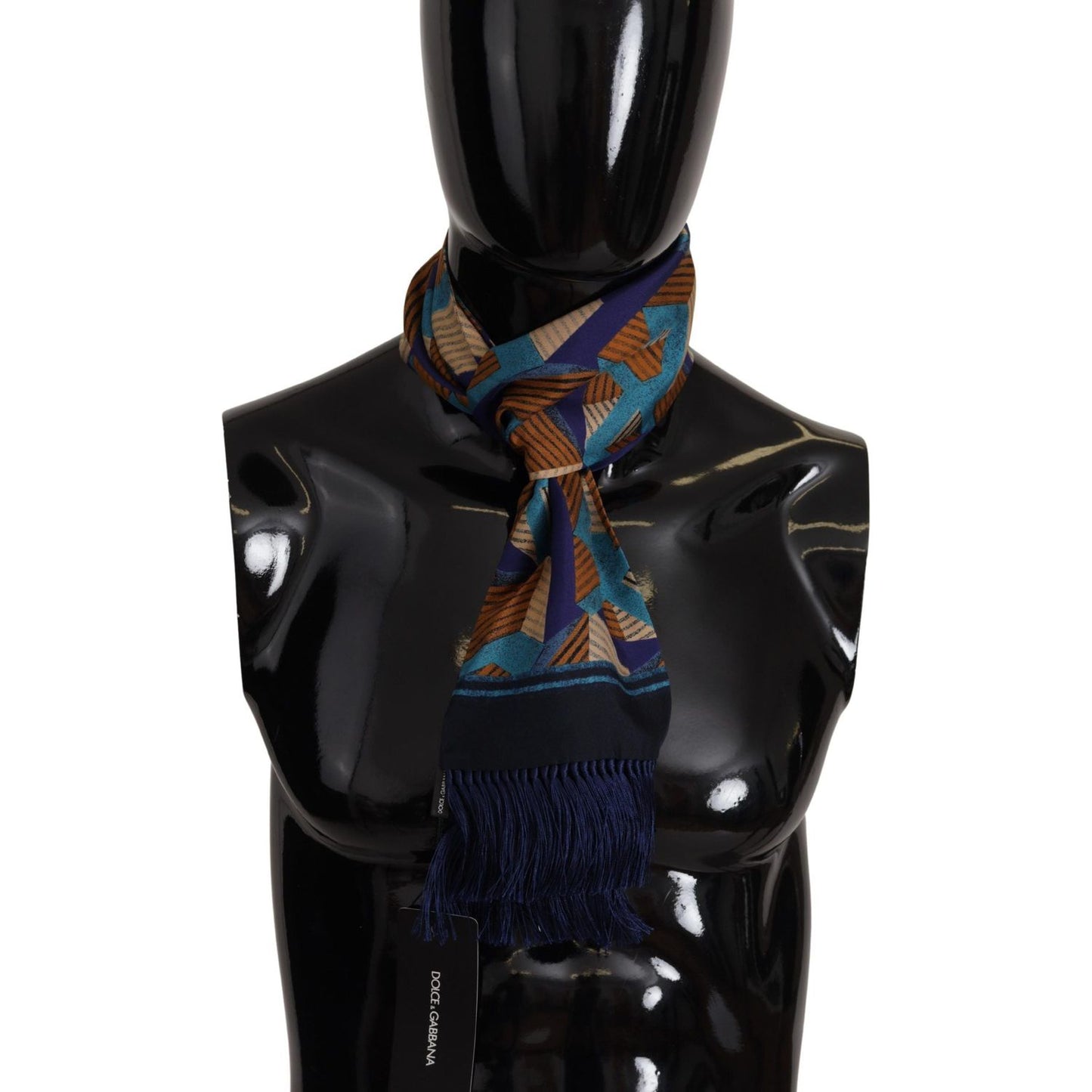 Dolce & Gabbana Elegant Silk Men's Scarf multicolor-patterned-wrap-shawl-fringe-scarf