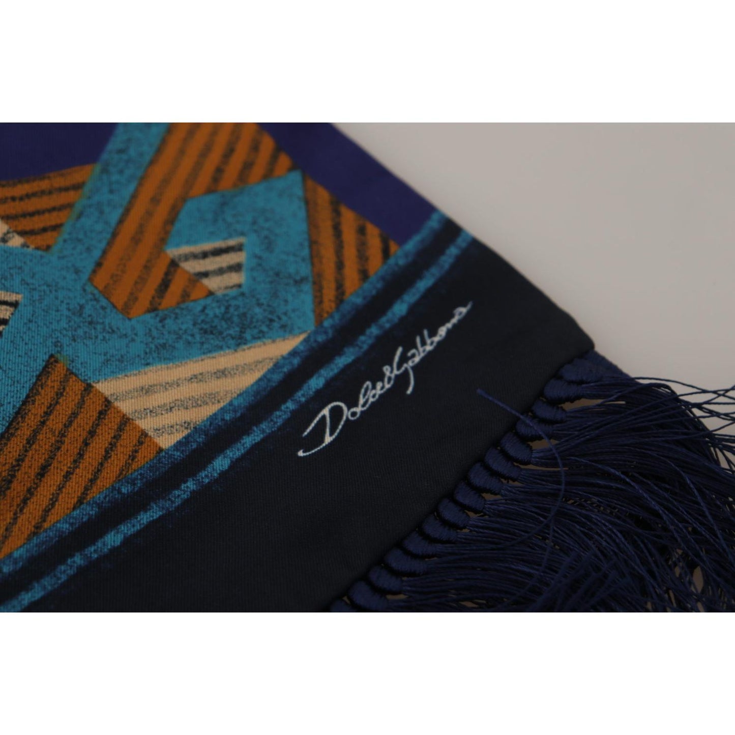 Dolce & Gabbana Elegant Silk Men's Scarf multicolor-patterned-wrap-shawl-fringe-scarf