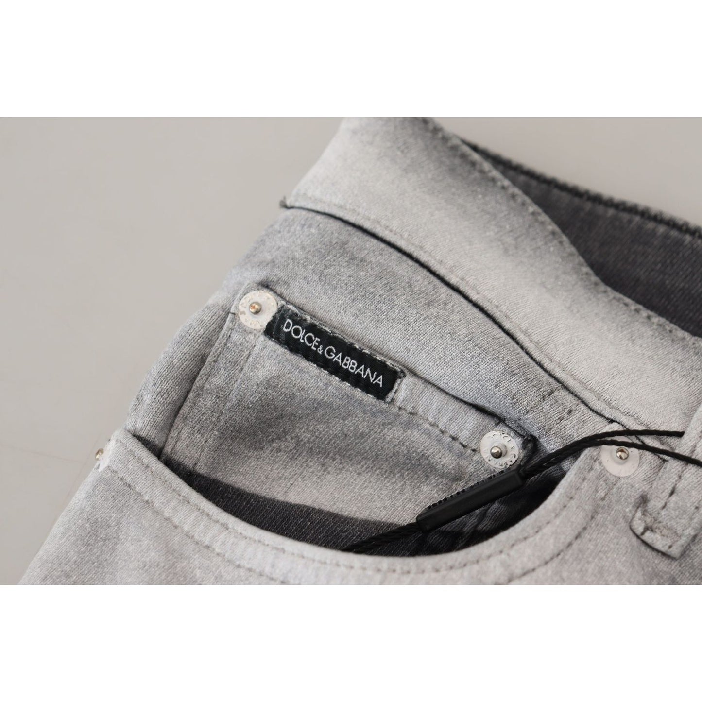 Dolce & GabbanaElegant Gray Washed Cotton Blend PantsMcRichard Designer Brands£459.00