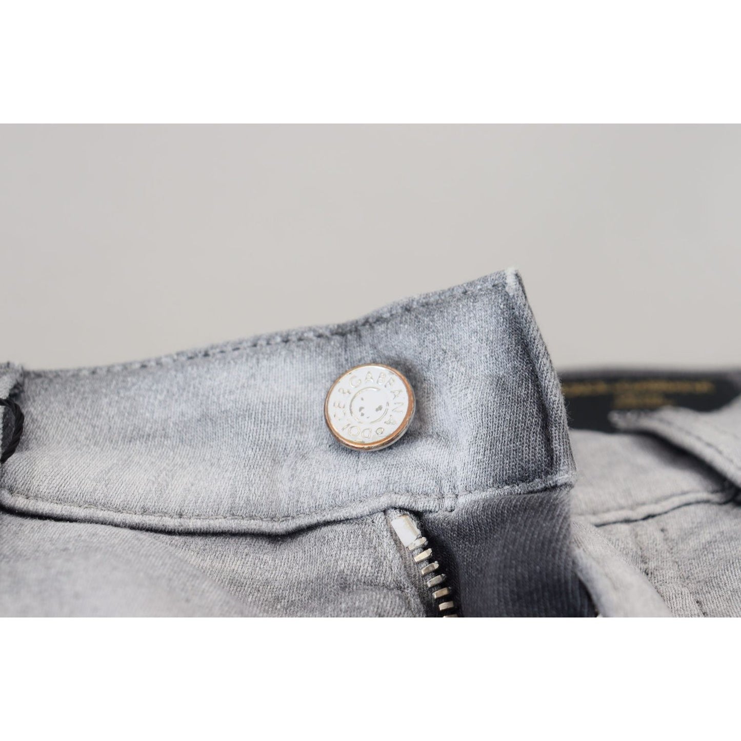Dolce & Gabbana | Elegant Gray Washed Cotton Blend Pants| McRichard Designer Brands   